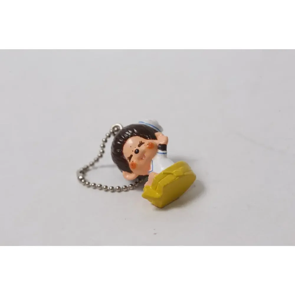 1979 Sekiguchi Monchhichi Row Boat Sailor Keychain Mini Charm ~ 260826-WH 1252